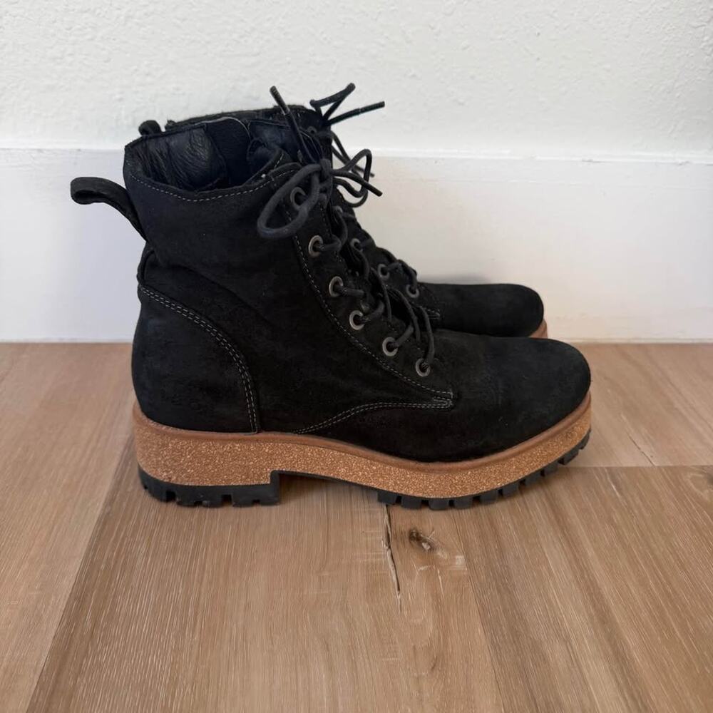 Women’s Taos Main Street Black Rugged Lace Up Platform Boots Size 37 6-6.5